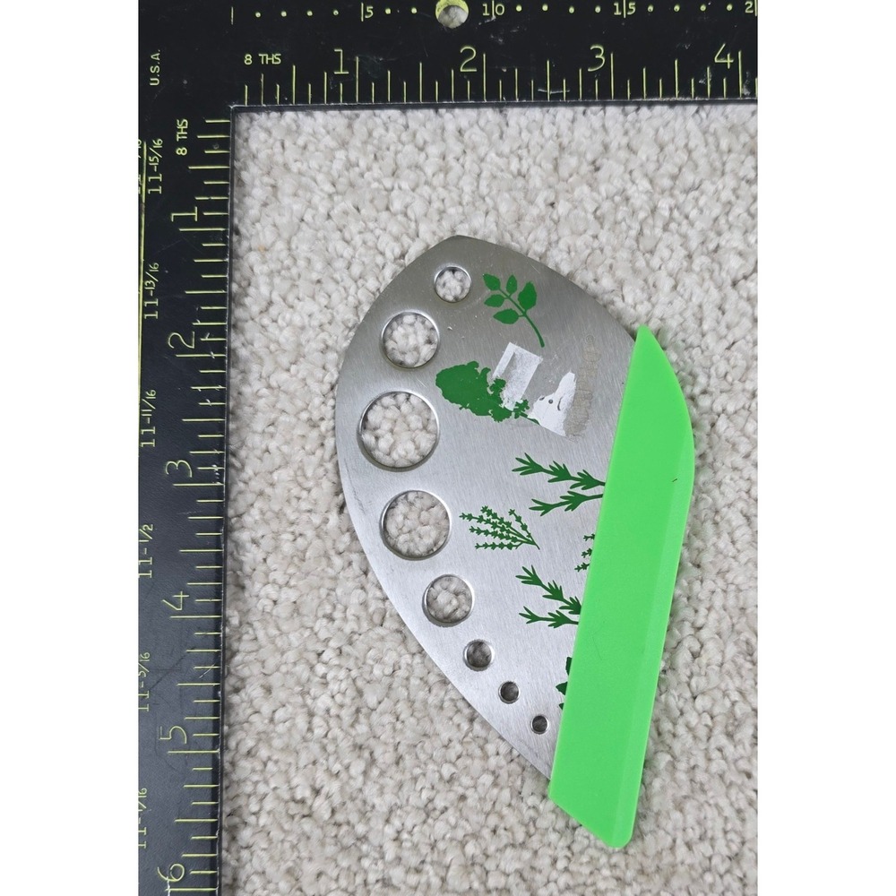 Norpro Herb Stripper Tool Silver‎ Green Stainless Steel Leaf Remover